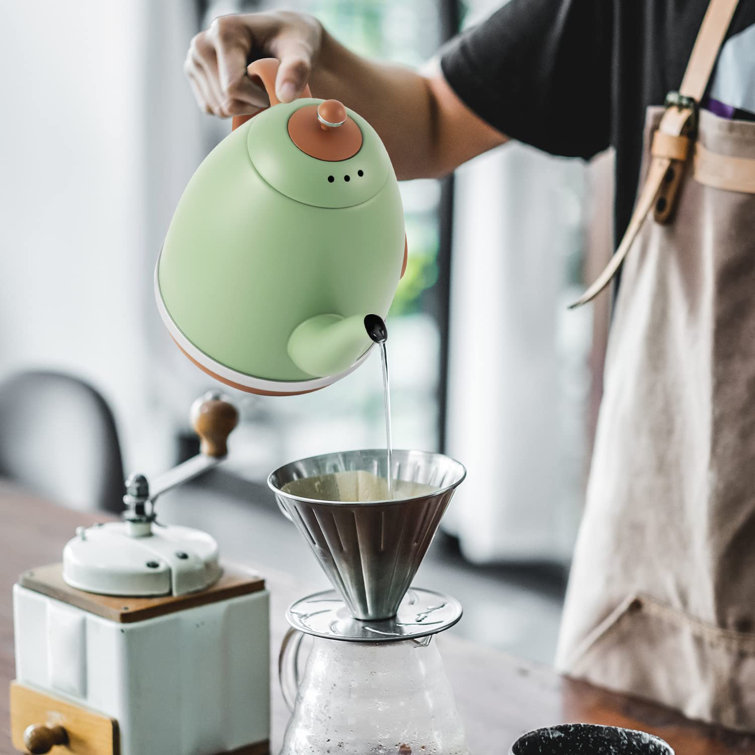 Pour over outlet kettle with thermometer